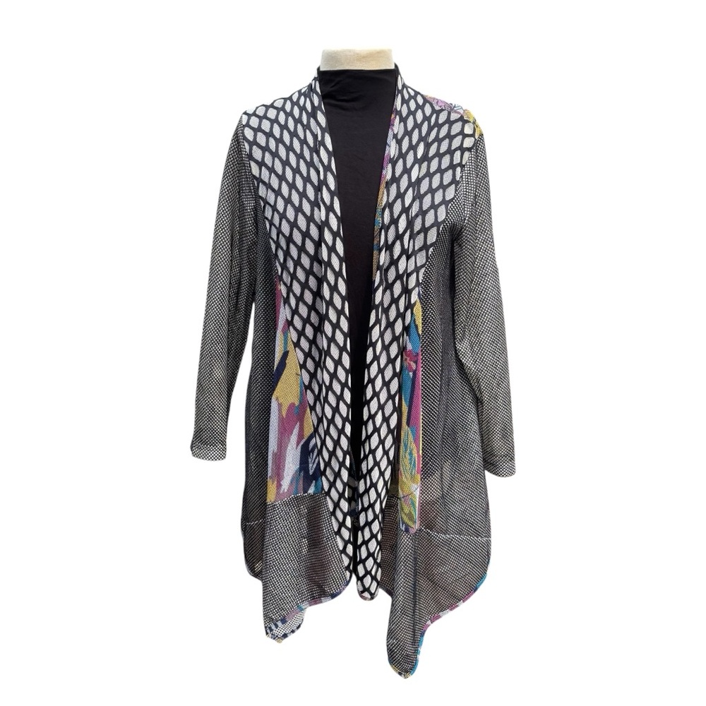 Boutique Boho Open Front Cardigan Geometric & Floral